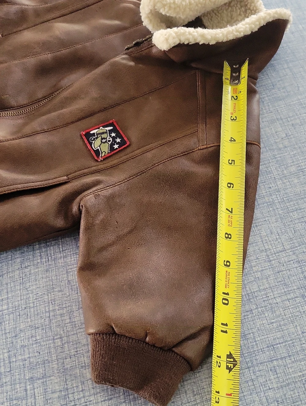 Sesame Street Kids Brown Aviator Jacket with Cream Sherpa Collar Zip Front Sz 2T